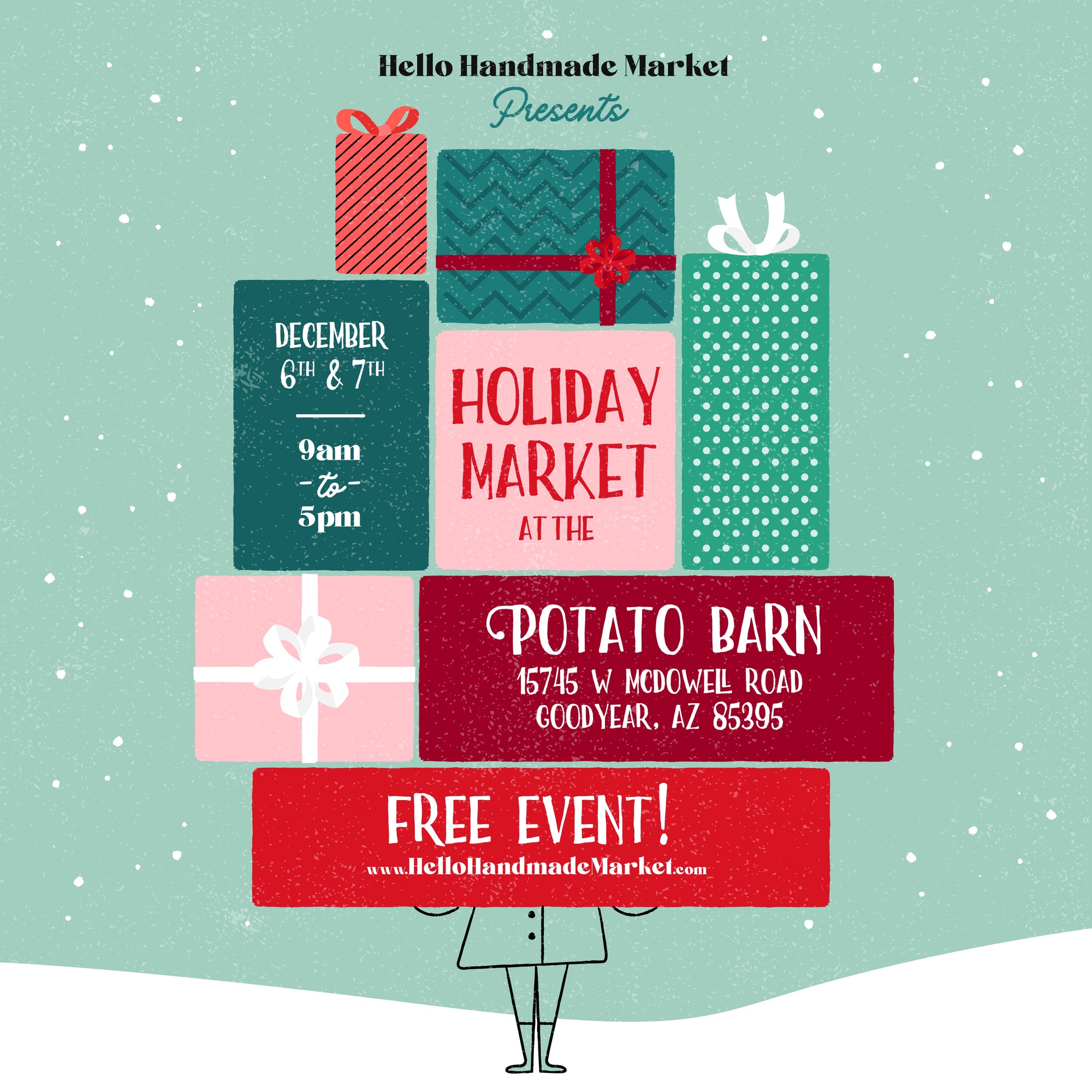 Be a Vendor at our Holiday Market Friday December 6th & Saturday December 7th 9-5pm 2024 at Potato Barn in Goodyear