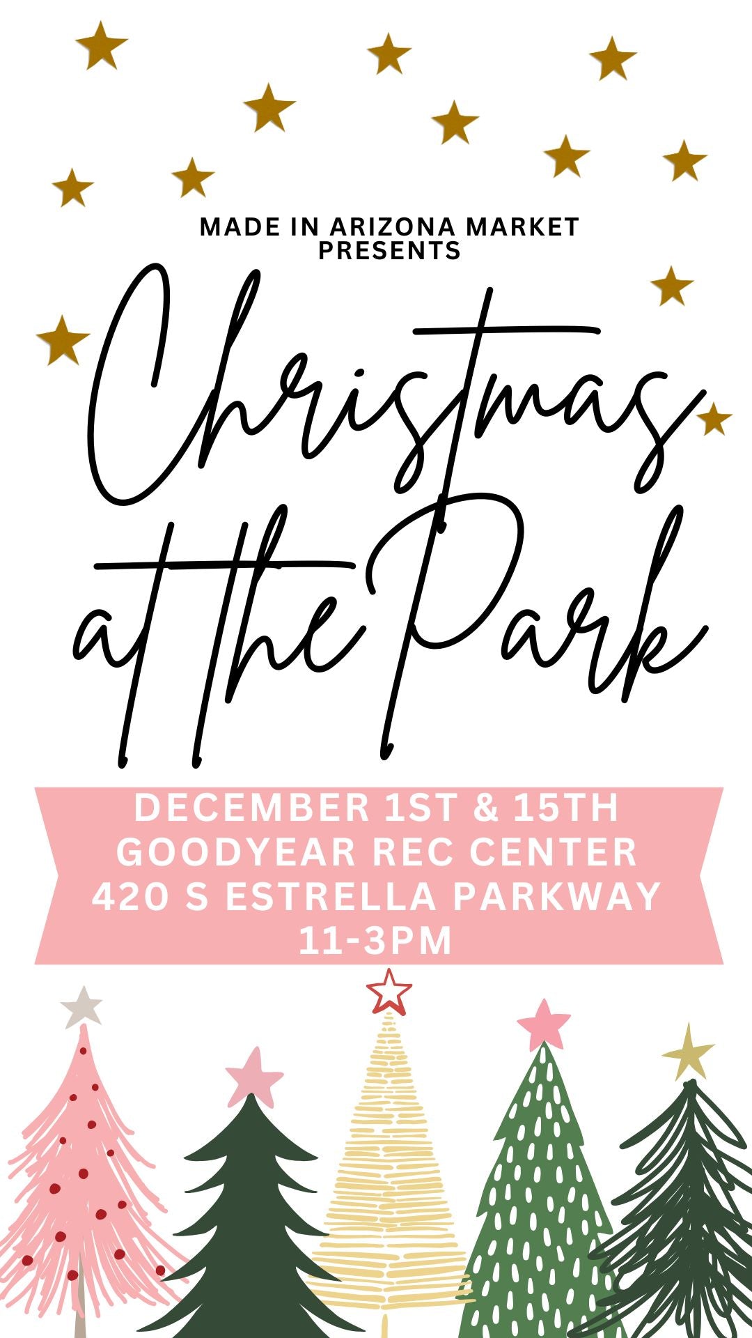 Be a Vendor on December 1, 2024 for the Christmas at the Park at the Goodyear Recreation Center